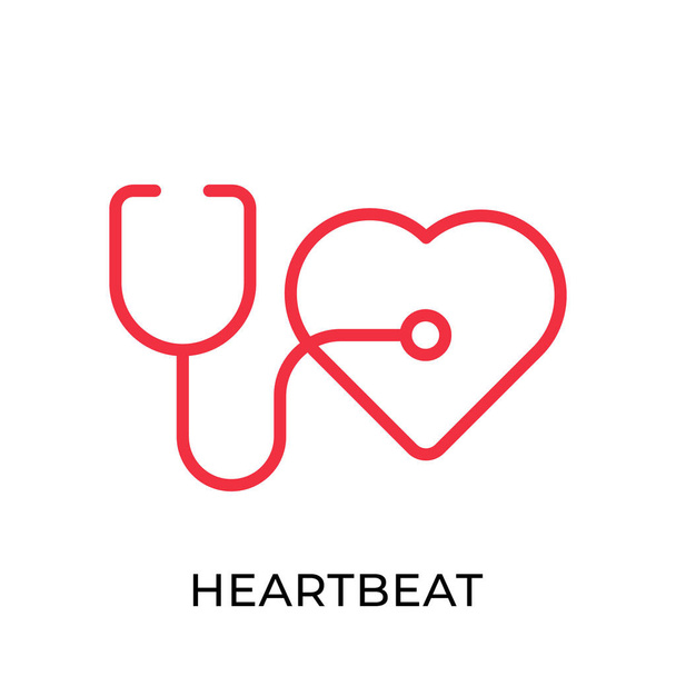 Szívverés ikon vektor illusztráció. Orvosi szívverés vektor sablon. Szívverés ikon design elszigetelt fehér háttérrel. Szívverés vektor ikon lapos design honlap, logó, jel, szimbólum, app, UI. - Vektor, kép