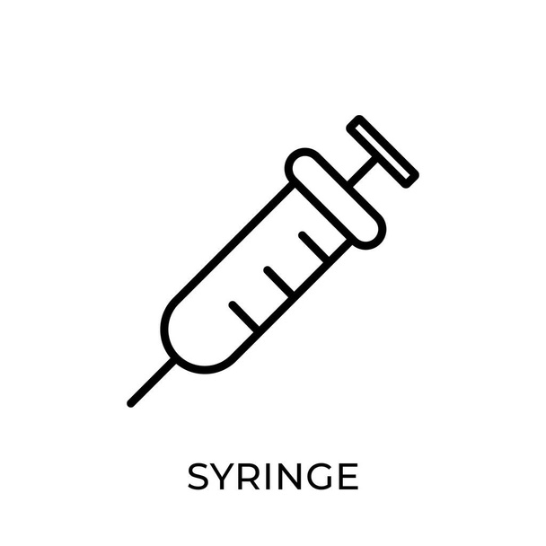Syringe icon vector illustration. Medical Syringe vector icon template. Syringe icon design isolated on white background. Syringe vector icon flat design for website, logo, sign, symbol, app, UI. - Vector, Image