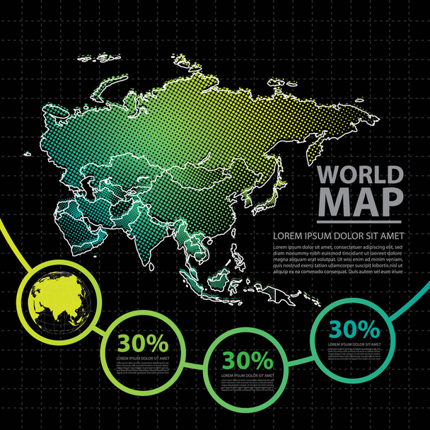 Modello di progettazione del layout infografico della mappa del mondo. Illustrazione vettoriale
 - Vettoriali, immagini