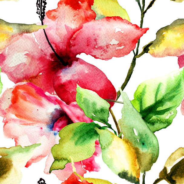 nahtloses Muster mit schöner Lilienblüte - Foto, Bild