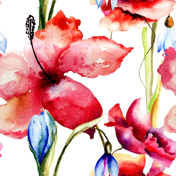 Seamless background with Spring flowers - Фото, зображення