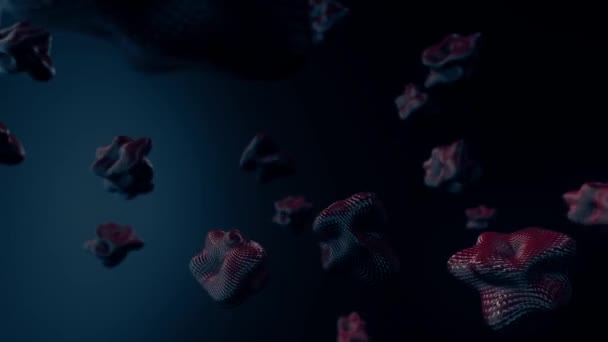 Besmet virus in het bloed. Coronavirus concept. ook bekend als 2019-nCov. 3D-weergave - Video