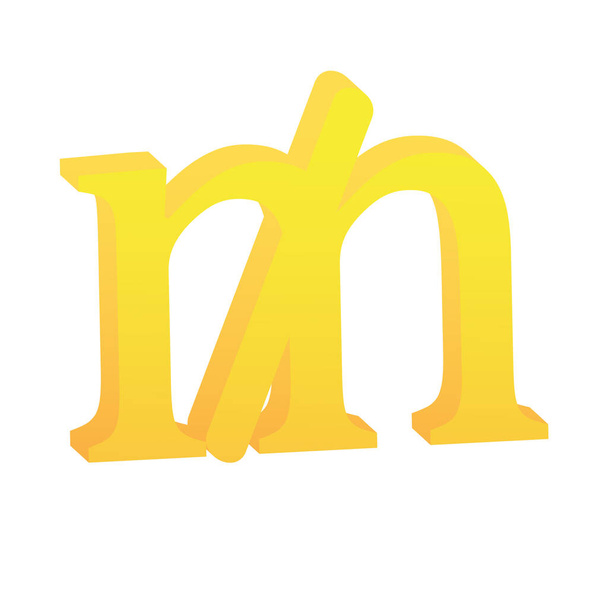 3D Mill sign currency symbol icon - Vetor, Imagem