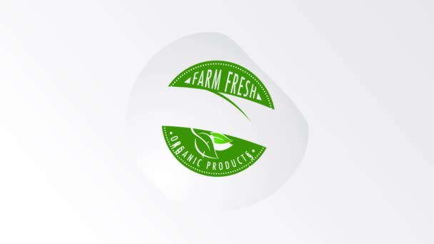 Spinning e scala di sano Eco gentile suggerendo legittimo prodotto sano con un marchio Peeling Off una superficie verde
 - Filmati, video