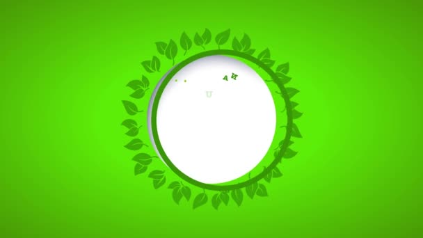 Efeito de movimento de rampa de velocidade aplicado ao anel de folhas de um produto ecológico usando tipografia vintage sobre uma lona verde de limão
 - Filmagem, Vídeo