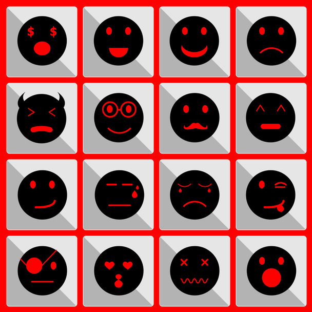 Sensación de cara iconos en el botón
 - Vector, imagen