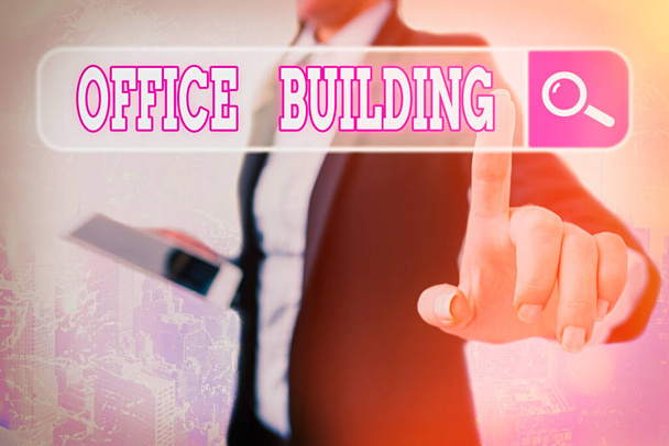 Schreibnotiz zeigt Bürogebäude. Geschäftsfotos, die kommerzielle Gebäude zeigen, werden für kommerzielle Zwecke verwendet. - Foto, Bild