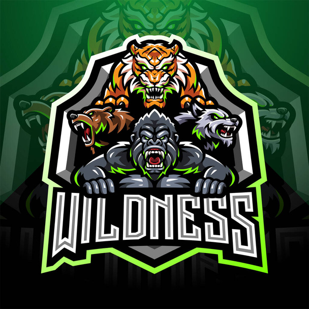 Logo maskotki maskotki dzikich zwierząt - Wektor, obraz