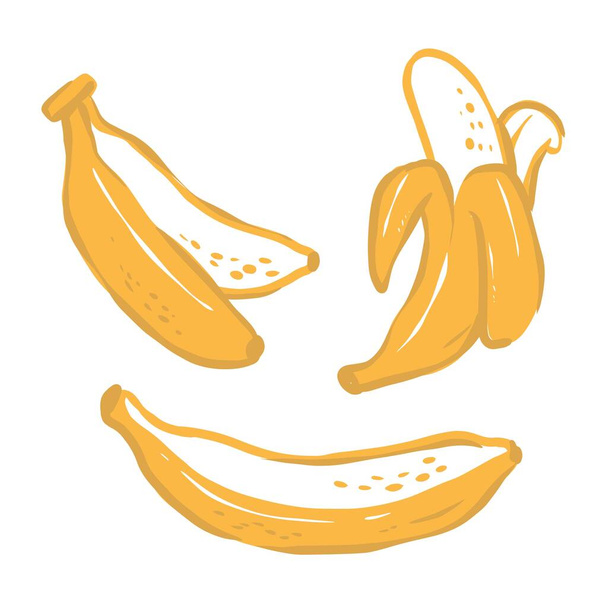 Ręcznie narysowany banan żółty - Wektor, obraz