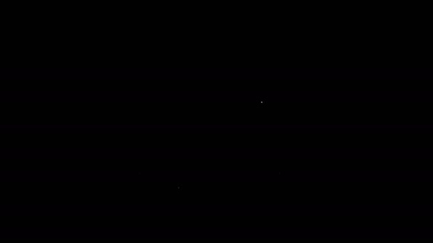 Linha branca ícone de camisola isolado no fundo preto. Ícone de pulôver. Animação gráfica em movimento de vídeo 4K - Filmagem, Vídeo