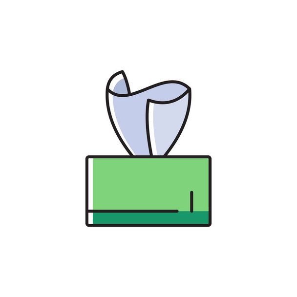 Tissue wet wipes Taschentuchbox Vektor-Symbol isoliert auf weißem Hintergrund - Vektor, Bild