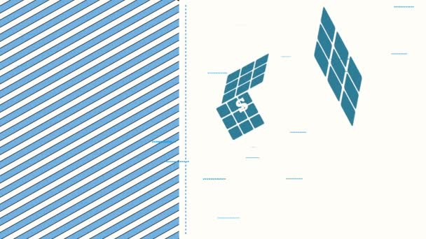 Linear Scaling Animazione di Sole e Offshore Scritto su Blue Rubik Cube Situato Parole Consente di giocare Creazione di un'ombra e Patterned Layer Sharing Framing
 - Filmati, video