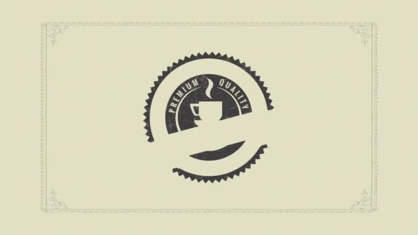 Snadné zmenšování s jarním efektem Animace tvaru křivky pro vysoce kvalitní kavárenský výrobek se starým rafinovaným ofsetem nad žulovým jako ocenění - Záběry, video