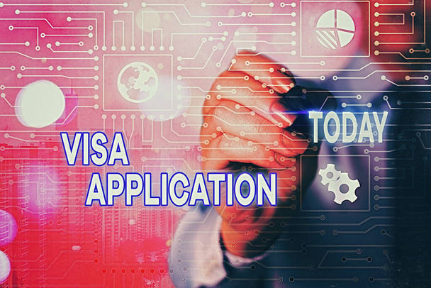 Εφαρμογή Word writing κειμένου Visa. Επιχειρηματική ιδέα για έντυπο αίτησης άδειας ταξιδιού ή διαμονής σε άλλη χώρα. - Φωτογραφία, εικόνα