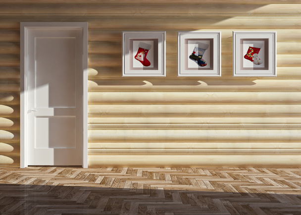 Interior de madeira do Natal
 - Foto, Imagem