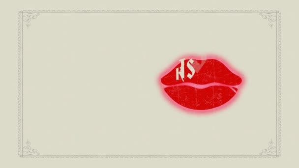 キスの要素の内部スケーリング私はセントのために近づくクローバーで詳細赤の唇に書かれたイム英語休日の広報や宴会のお知らせ - 映像、動画
