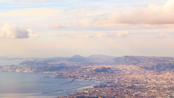 Blick auf Neapel mit Vesuv - Filmmaterial, Video