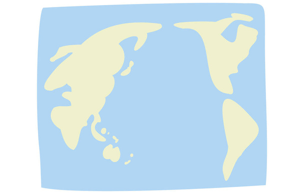 Ilustração de um mapa mundial desenhado à mão solta
 - Vetor, Imagem