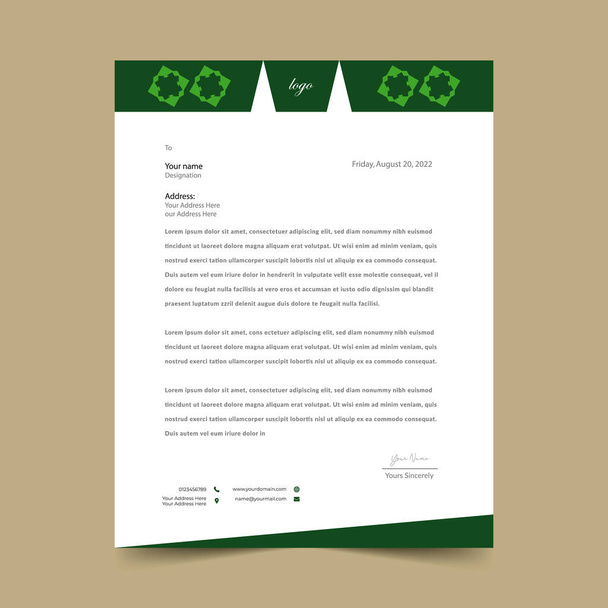 Yeşil Harf Başlığı şablonu Tasarımı - Vektör, Görsel