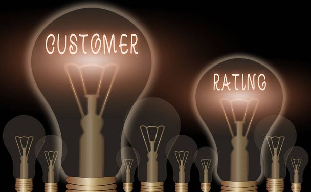 Konceptualny ręczny pisanie pokazujący Customer Rating. Business photo showcasing Każdy punkt klientów zwiększa doświadczenie. - Zdjęcie, obraz
