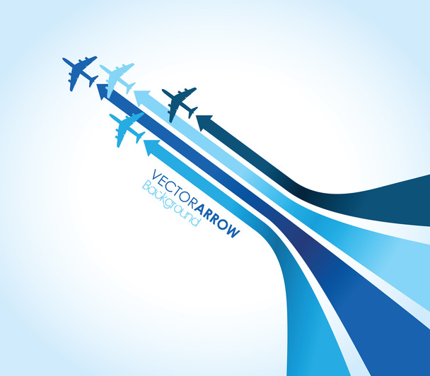 čtyři modré letadla - Vektor, obrázek
