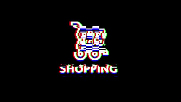 Από το εφέ Glitch Shopping icon art. Alpha channel Premultiplied - Συνδυάζεται με μαύρο χρώμα - Πλάνα, βίντεο