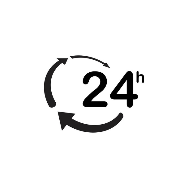 Plantilla de diseño de ilustración vectorial icono de 24 horas - Vector, imagen