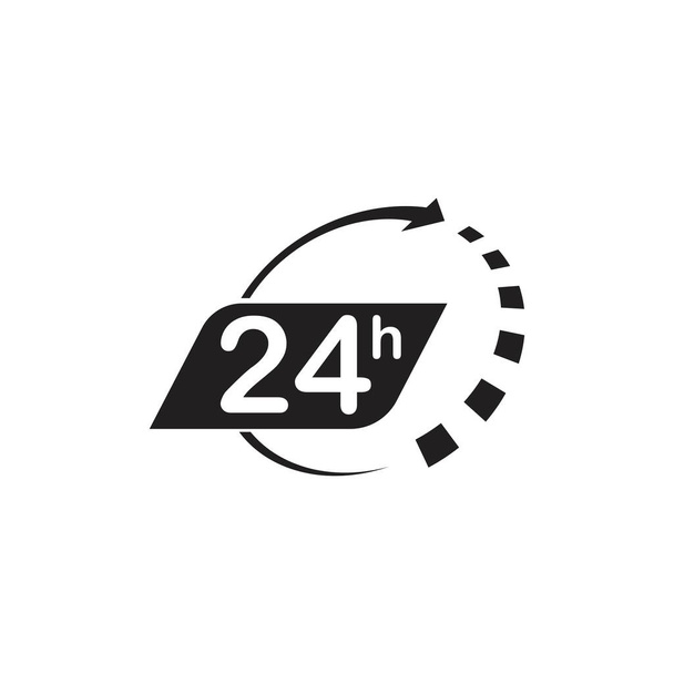 24 Hodina ikona vektor ilustrace design šablony - Vektor, obrázek