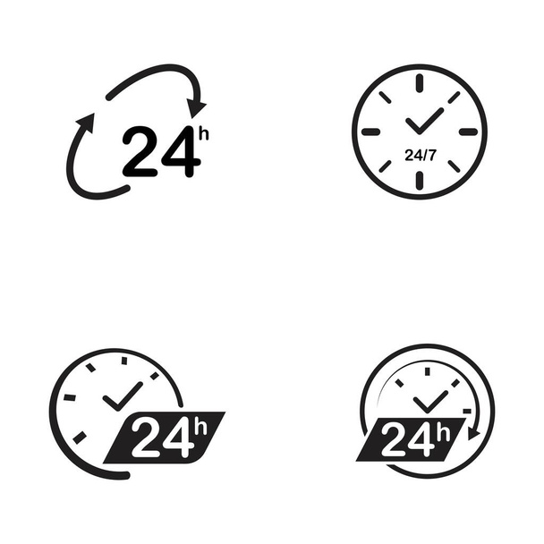 24-uurs pictogram vector illustratie ontwerp template - Vector, afbeelding