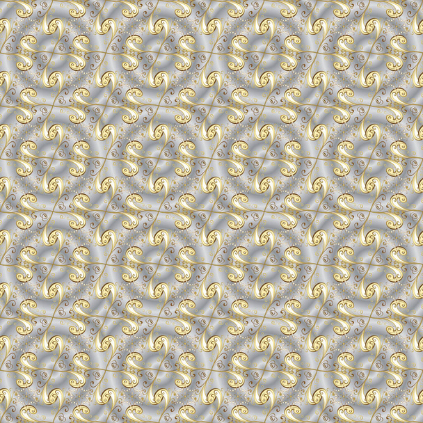 Doodles on a gray and beige colors. Vector texture. Illustration. Seamless pattern Beautiful fabric background. - Vector, Image