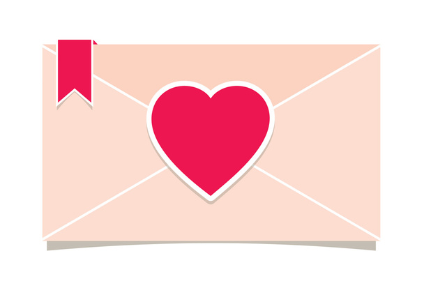 Letter with heart symbol - Vector, Image
