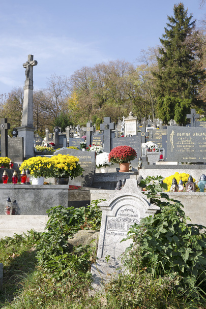 La vieja tumba en el cementerio eslovaco rústico
 - Foto, Imagen
