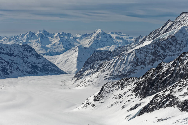 Aussichtsreiche Aussicht vom Gipfel Europas, Jungfraujoch - Foto, Bild