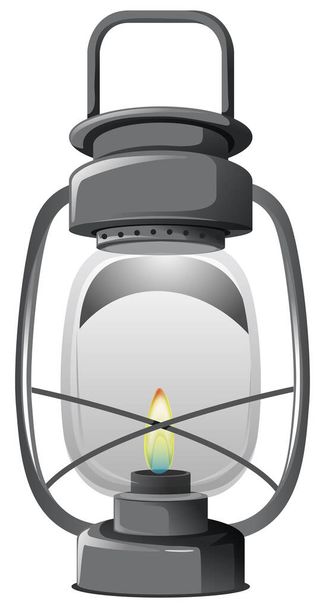 Gray lanter with little light on white background illustration - Vector, afbeelding