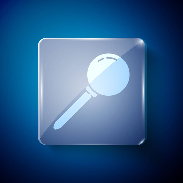 Icône de broche blanche isolée sur fond bleu. Panneau des punaises. Panneaux carrés en verre. Illustration vectorielle
 - Vecteur, image