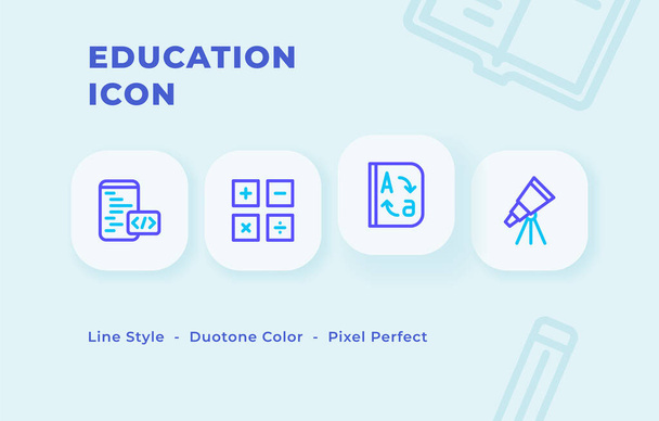 Educazione icona con linea stile duo tono colore moderno piatto vettoriale illustrazione
. - Vettoriali, immagini