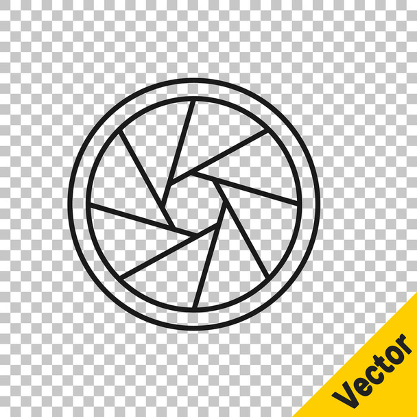 Línea negra Icono del obturador de la cámara aislado sobre fondo transparente. Ilustración vectorial
 - Vector, Imagen
