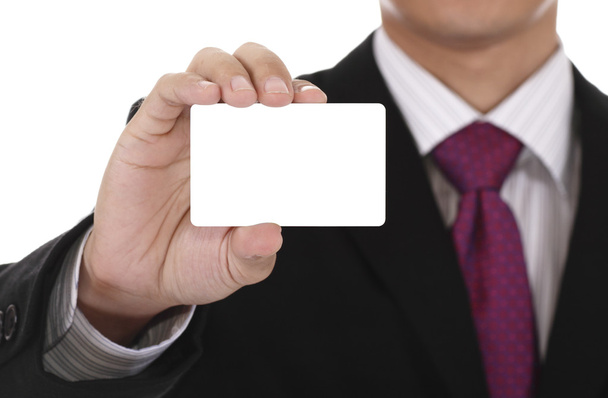 Businessman with card - Фото, изображение