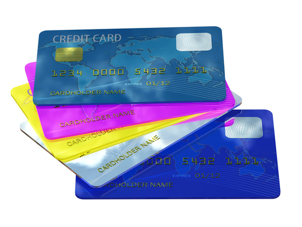 kolorowe karty kredytowe - Zdjęcie, obraz