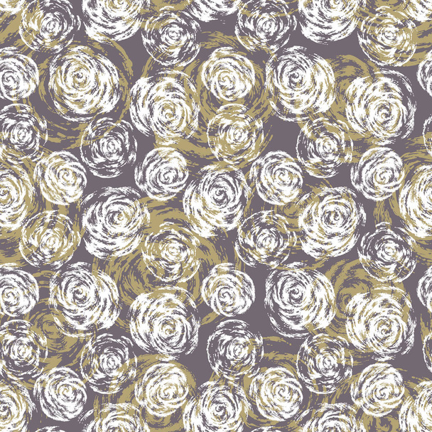 Απρόσκοπτη βοτανική μοτίβο με διακοσμητικά αφηρημένα τριαντάφυλλα με τελείες και κηλίδες και εγκεφαλικά επεισόδια - Φωτογραφία, εικόνα
