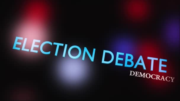 Election debate or discussion about politics. United states presidential campaign deliberations - video animation - Footage, Video