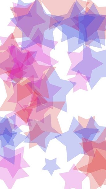 Estrelas translúcidas multicoloridas sobre um fundo branco. Orientação vertical da imagem. Ilustração 3D - Foto, Imagem