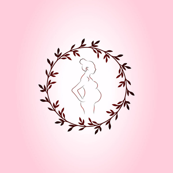 Vector illustration of a pregnant girl siduet - pregnancy and motherhood. - Vector, Image