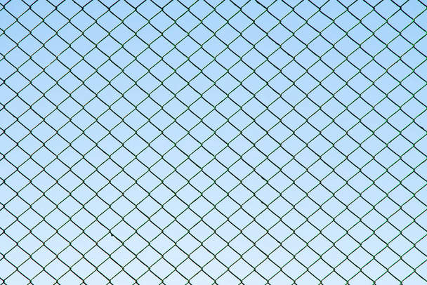 Metallic green mesh against the sky. - Photo, Image