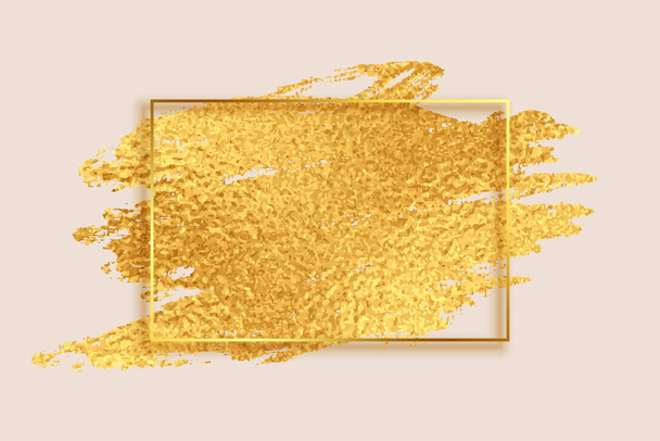 abstract golden foil texture empty frame background - Vector, Image