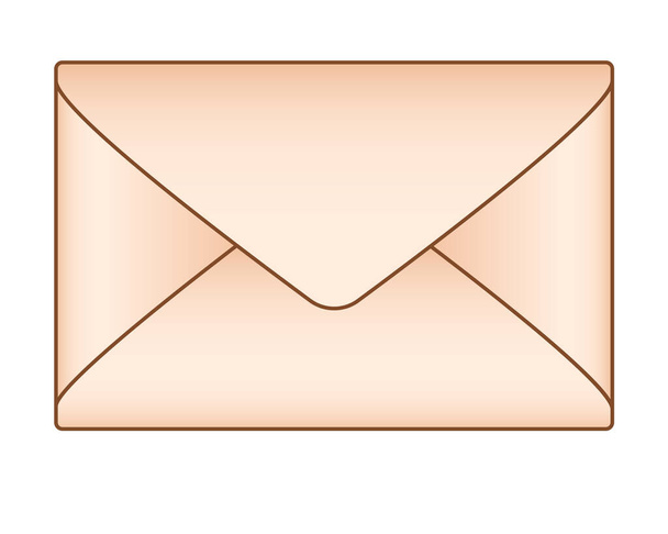 The envelope. A closed envelope of aged yellowish paper - vector full color picture. - Vektör, Görsel