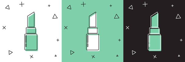 Establecer icono de lápiz labial aislado en blanco y verde, fondo negro. 8 de marzo. Día Internacional de la Mujer Feliz. Ilustración vectorial
 - Vector, Imagen