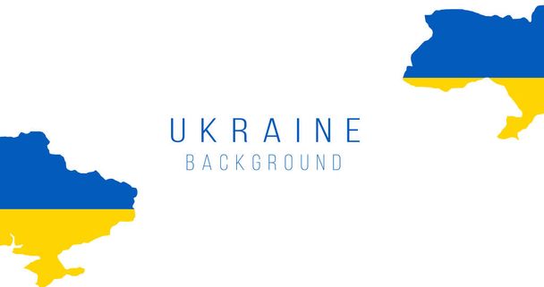 Bandera de Ucrania mapa de fondo. La bandera del país en forma de fronteras. Stock ilustración vectorial aislado sobre fondo blanco
. - Vector, Imagen