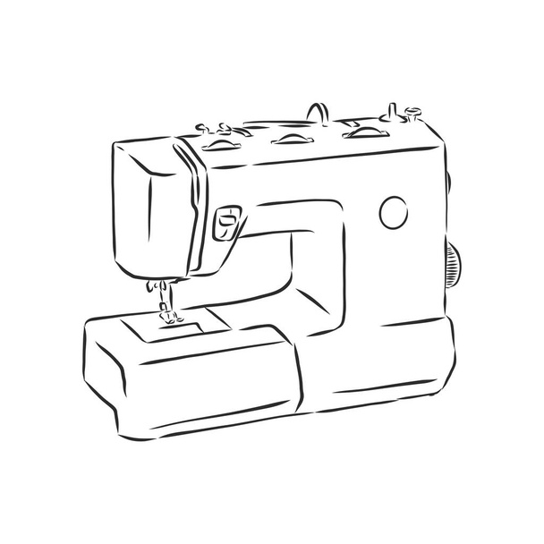 Illustration vectorielle d'une machine à coudre dans un style de croquis dessiné à la main
. - Vecteur, image