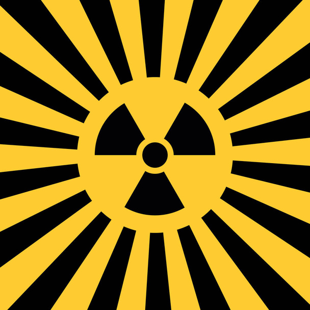 Radioaktivní plakát. Varovná ikona značení jaderného záření. Logo pro riziko atomové energie. Vektorová ilustrace. - Vektor, obrázek